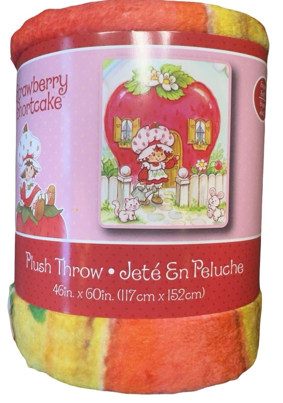 Strawberry Shortcake Plush Throw Blanket 46x60 Soft Fleece Kids New